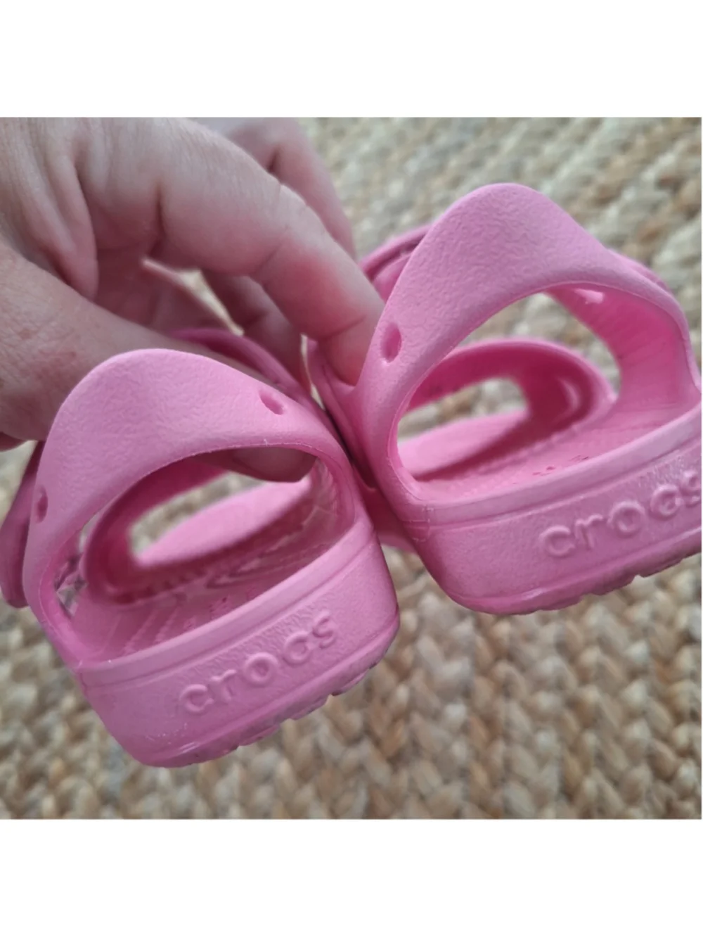 Crocs Pink Glitter Heart Toddler Girls Sandals Size 6 C